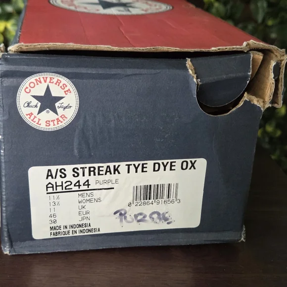 Converse Tie Dye Purple Low Top US Men's Size 11.5 Women's 13.5 EU 46 New in Box - Picture 12 of 12